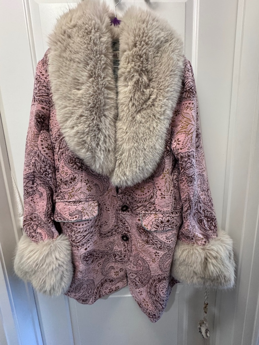 NWT free people mercer faux fur tailored coat